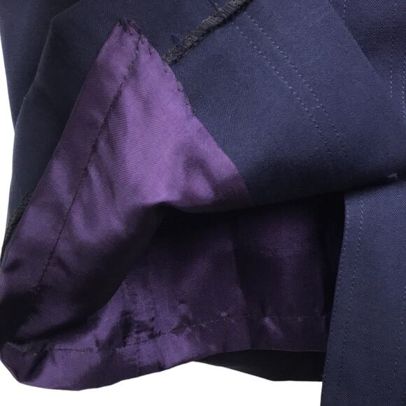 Vintage Rouie Long Sleeve Shirt Dress Button Front Navy Pockets Career Size 8 - Picture 13 of 16